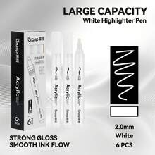 New High-Capacity Highlighter Markers, Classic Gold, Silver, And White Colors, Suitable For Different Styles And Subjects, Durable Tip With Smooth, Uniform Ink Flow, Excellent Color Coverage, Waterproof And Fade-Resistant, Ideal For Illustrations, Anime, Watercolor, Colored Pencil, And Sketches Requiring Enhanced Dimensionality. - Sets - View 20