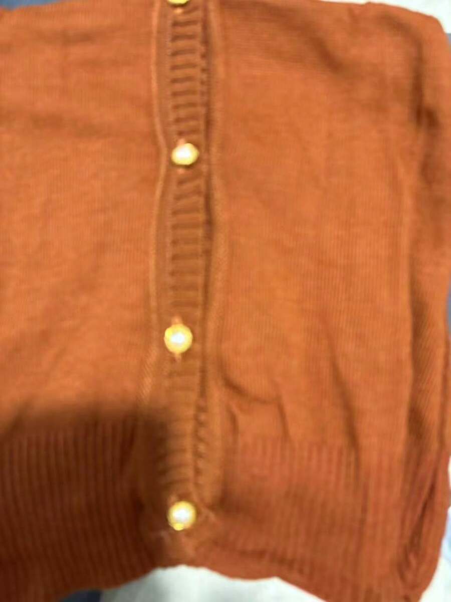 Beautiful, Fashionable, Lightweight Knit Cardigan With Buttons And Elastane. (Super Shipping!) - Laranja Queimada - View 1