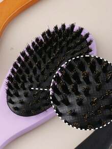 Wooden Handle Air Cushion Bristle Hair Brush, Smoothing Hair Comb With Wooden Handle, Anti-Static Detangling Comb, Gift Brush For Women, Home & Travel Use - Multicolor - View 7