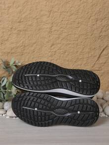 Van Skr Versatile Breathable Knit Sports Shoes For Women, Soft Sole Non-Slip Lightweight Casual Shoes, Fashionable Slip-On Comfortable Loafers - Black - View 6