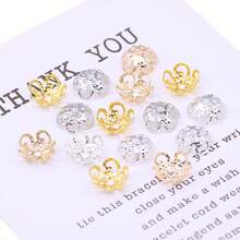 200pcs Flower Shaped Bead Caps, Alloy Bead Spacers For DIY Jewelry Making, Bracelet Necklace Earring Craft Supplies - DIY - View 4