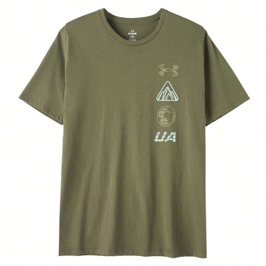 Under Armour 男士T恤,轻便舒适运动服,M码 MOUNTAIN PERSUIT SS 休闲短袖T恤,6009255-390 - 幽綠色 - 查看 1