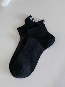 1双可爱蝴蝶结短袜，女士轻薄透气网眼镂空短袜，芭蕾舞鞋款式，夏季 - 彩色 - 查看 11