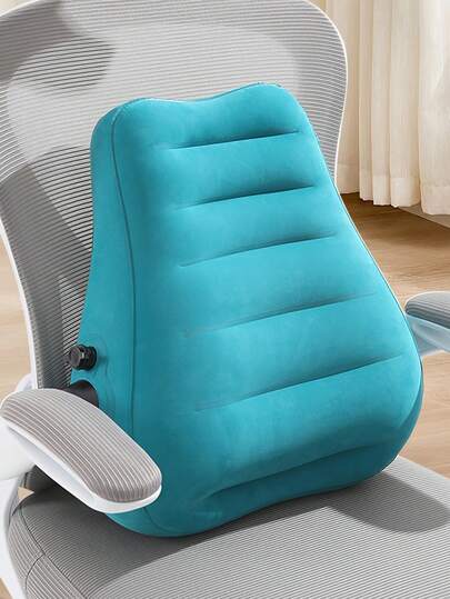 充气式宽背设计腰枕，可缓解肌肉疲劳，男女通用，手动充气便携式腰垫，轻便符合人体工学的背部支撑充气垫，适用于火车、飞机、办公椅、汽车、户外露营旅行等场合，是必备配件。
