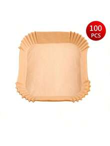 100 buc/50 buc hârtie absorbantă de ulei pentru friteuza cu aer, potrivită pentru grătar, deserturi, pui prăjit - hârtie siliconica non-fluorescentă, aplicabilă pentru cuptor, cuptor cu microunde, friteuză cu aer, ustensile de copt, provizii alimentare pentru petreceri, Ziua Mamei, ziua de naștere, nuntă - culoare adevarata - Vizualizare 9