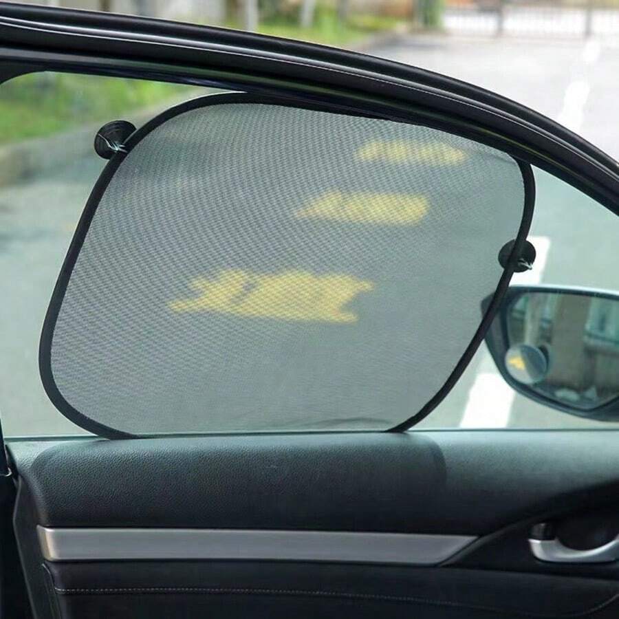 2 件装汽车挡风玻璃遮阳罩，带吸盘，前窗专用，防紫外线，隔热，遮光，保护内饰 - 2PCS橢圓遮陽網紗 - 查看 1