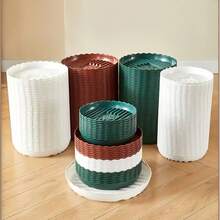 2个/5个装圆形透气花盆托盘，加厚耐用植物盆底碟，适用于多肉植物圆形花盆，花盆底部排水盘支架 - 多色 - 查看 10