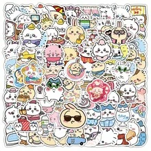 chiikawa 100张卡通涂鸦儿童贴纸，可爱账号素材，DIY贴纸，送给粉丝、家人和朋友的完美小礼物，女孩节礼物，白色情人节礼物，复活节礼物 - 彩色 - 查看 3