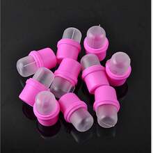 Set de 5 piezas de tapas reutilizables para remover esmalte de uñas, tapas para remover esmalte, tapas para remover con PhotoRelax, herramientas de manicura fáciles de usar - Rosa-5 piezas - Ver 6