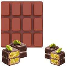 迷你面包模具硅胶长方形巧克力模具，适用于面包巧克力 - 彩色 - 查看 8