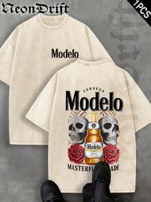 Nuevas  de moda Y2K, Cool, UFO, Deporte al Aire Libre, Estilo Urbano Moderno, Camiseta de Hombre de Algodón Puro Lavado Vintage a la Moda, Un Regalo Sorpresa para Familiares y Amigos, Con Mangas Caídas y Cuello Redondo, Camiseta de Marca de Moda Retro de Algodón Batik de Alta Calidad, Un Grosor Adecuado para Camisetas de Verano, Regalos para las Fiestas. - Naranja Coral - Ver 9