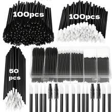 250pcs Makeup Brush Set, Includes 1 Plastic Storage Box, Hair Clips, Eyeliner Brush, Mascara Wand And Lip Brush - Black - View 3