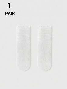 1/3 Pairs Women's Summer Thin Lace White Mid-Calf Socks, Lace Trim Design, Versatile, Breathable Mesh Knit, Soft & Comfortable, Suitable For All Seasons - Multicolor - View 9