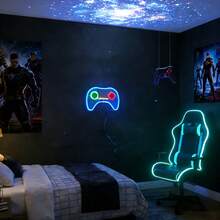 1pc LED Game Controller Neon Light Wall Decor, Battery/USB Powered Romantic Fairy Lamp, Home/Party/Gaming Room Decoration, Bedroom/Living Room Birthday Decor Colorful Light - Gamepad Neon Light - View 11