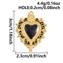 1/2/3/5个可爱时尚简约304不锈钢电镀金/银心形吊坠，适合DIY珠宝制作项链、手链、耳环 - 愛心 - 查看 23