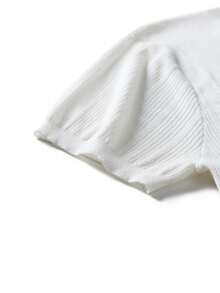 GRDR 1pc Men's Striped Short Sleeve Knit Turtleneck Sweater, Summer New Slim Fit Pullover Top - White - View 6