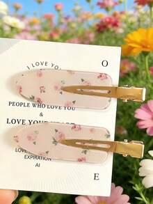 Korean Style Acrylic Floral Hair Clips, Seamless Side Bangs Clips, Fashionable Hair Accessories,Summer,Holiday,Travel - Multicolor - View 11