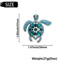 1/2/3pcs Alloy Rhinestone Colorful Gemstone Turtle Car Air Vent Clip Decor, Cute Car Interior Fragrance Clip - Multicolor - View 4