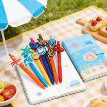 1/6/12/18 Pcs Summer Beach Marine Animal Series Theme Ballpoint Pen Student, Underwater Animal World, Black Ink, Student Writing Gift Set - Summer Marine Animals - View 4