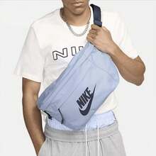 Nike 基本大容量拉鍊開合 運動休閒百搭 單肩斜背包腰包 男女同款情侶款 藍色 - 淺藍色 - 查看 4