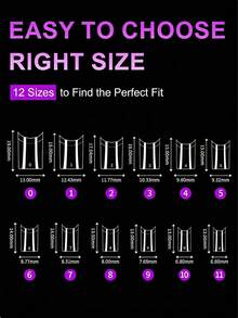 120片/套 短方形无C型弧度假指甲，12种尺寸透明法式指甲贴片，适用于亚克力美甲沙龙，按压式美甲用品 - 無色 - 查看 3