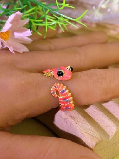 خاتم قابل للتعديل بتصميم ثلاثي الأبعاد على شكل عقرب ملون، مناسب للارتداء اليومي، الحفلات، هدية للأصدقاء، بطراز بانك