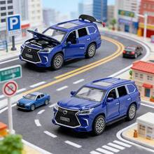 Alloy Off-Road Car Model Toy With Light & Sound, Die-Cast Metal Racing Car Vehicle Model, Pull Back Action Car Toy, Durable Alloy Body Simulation SUV Sports Car Model, Detailed Interior Collectible Car Figure, Mini Vehicle Model Display Ornament - Multicolor - View 10