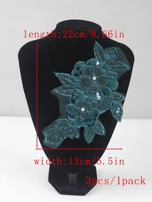 1件/包，14种颜色可选，新款串珠刺绣多色管珠、水晶亮片、水钻刺绣贴花，适用于DIY服装、婚纱配饰，长度：22厘米/8.66英寸，宽度：13厘米/5.5英寸 - 彩色 - 查看 40