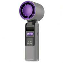 1个可折叠可充电迷你手持风扇,带数字显示屏,100°高速USB充电便携式冷却风扇 - 彩色 - 查看 16