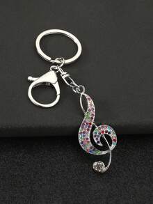 1个仿水晶音符钥匙扣，奢华包包挂饰吊坠 - 彩色 - 查看 4