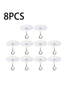 4/8个简易安装天花板气球丝带挂钩，带安全扣，抛光金属材质，无需钻孔，营造节日气氛，多用途挂钩 - 查看 6