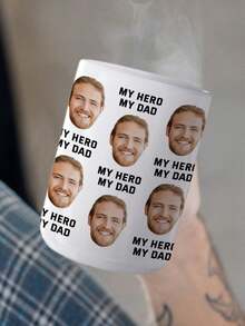 1pc 11oz Customized Mug For Dad With Photos Of Babies And Children. You Can Customize Both Photos And Texts. It's A Personalized Water Cup With Children's Photos. It's A Father's Day Gift From The Wife To The Husband. And It Can Also Serve As A Gift For Grandpa With Funny Face Photos Printed On It. - Style 3 - View 7