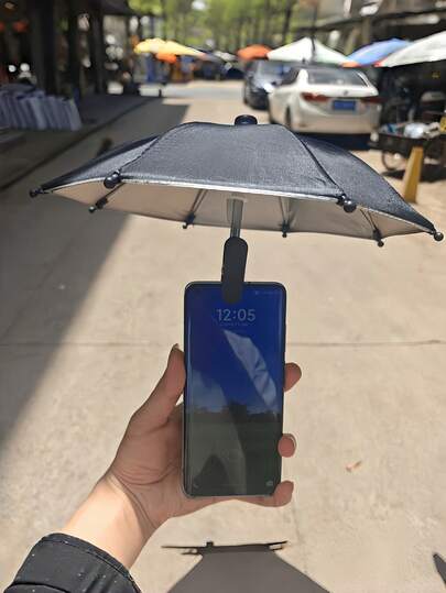 1pc Outdoor Phone Sun Shade Umbrella With Small Clip, Suitable For Beach, Photography, Car Installation, With UV Protection And Anti-Glare Function