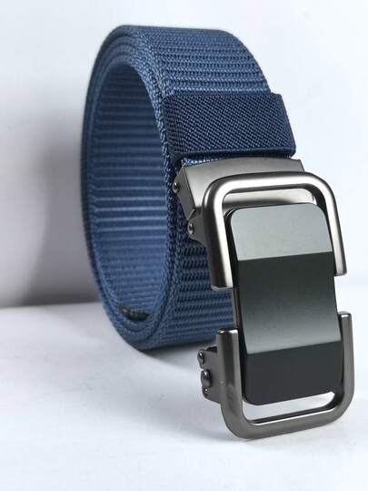 1pc Solid Color Casual Polyester Zinc Alloy Buckle Breathable Comfortable Commuter Belt