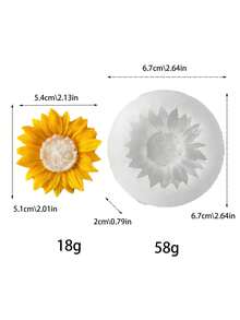 1pc 3D Sunflower & Daisy Silicone Mold, Suitable For Candle Making - Daisies, Sunflowers - View 13
