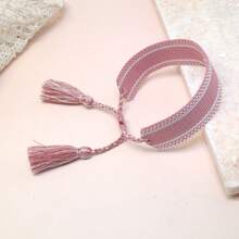 1pc Embroidered Cross Creative Woven Bracelet - Baby Pink - View 5