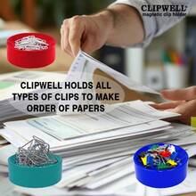 White Clipwell Magnetic Paper Clip Holder - Blanco - Ver 3