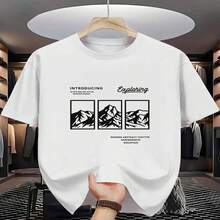 Explore Women's Pure Cotton T-Shirts With Minimalist Mountain Landscape Prints. High-Quality Pure Cotton, Premium Print, Durable, Casual, And Stylish. - White - View 2