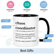 11oz Chaos Coordinator Gift Mug, Thank You Gift For Coworkers, Employees, Nurses, Friends, Teachers, Principals, Ceramic Funny Coffee Cup, Chaos Coordinator Mug - Pink - View 5