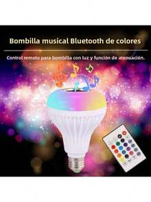 Bocina Bluetooth 12w RGB Bombilla Led Inteligente Inalámbrico Controlador Fiesta Dormitorio Aula - Tipo de Enchufe A Japonés (100V) - Ver 11