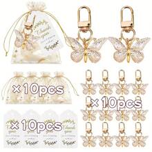 60pcs/20set Butterfly Keychain Gift Set Baby Shower Party Baby Shower Gifts For Guest Baby Shower Birthday Girl Party Favors For Kids Birthday Supplies Gender Reveal Party Supplies Baby Shower Decorations Party Bag Fillers - Multicolor - View 8