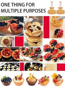1pc/2pcs Flower-Shaped Pastry Mold And Tart Press Set, Creative Cake Cup Press Mold For Home And Camping, Cookie Mold, Rice Ball Mold, Donut Mold, Suitable For Baking Tarts, Cookies And Biscuits Cutting, Kitchen Tools And Accessories, Baking Tools, Suitable For Daily Use, Kitchen, Restaurant, Party, Wedding, Birthday Party, Housewarming, Christmas, Halloween, Camping Picnic And Other Occasions - Yellow - View 9