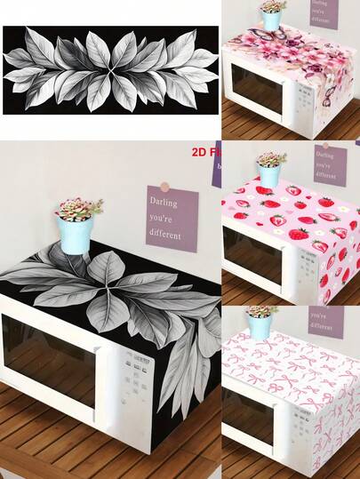 1 Stück elegante Blatt/Rose/Schmetterling/Erdbeere Mikrowellen Staubschutzabdeckung, verschiedene Muster erhältlich, waschbarer Staubschutz, dekorative Küchengeräteabdeckung, Heimdekoration, Küchendekoration, Haushaltsgeräte-Dekoration, tolles Geschenk für Bräute, leicht zu reinigen, abwaschbar, Frauentag, Reiseaccessoires, Hochzeitsgeschenke, Y2K, Schlafzimmer, Kfz-Zubehör für Frauen, Küchendekoration, Hochzeit, Y2K, Party, Muttertagsgeschenk, Schlafzimmerdekoration, Garten, Küchendekoration, Sommer, Strand, Reiseaccessoires, Raumdekoration, Quetschspielzeug, Abschluss