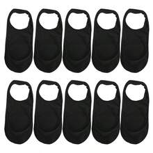 1/5/10双装女士夏季硅胶防滑高跟鞋袜，冰丝薄款半掌吊带船袜 - 彩色 - 查看 10