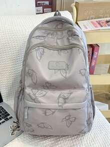 Butterfly Print Casual Women's Large Capacity Backpack, Versatile And Multi-Functional, Suitable For Students, Daily Use, Commuting And Carrying Laptops - Multicolor - View 12