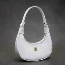 Women's Half Moon Tote Shoulder Bag Small Sophisticated - 白色 - 查看 2