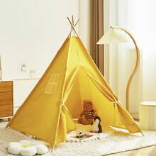 Large Yellow Teepee - 3 Sizes (135/160/180cm), Polyester, Foldable Play Tent, Suitable For Boys & Girls, Home Decor & Photography Props - A - View 5