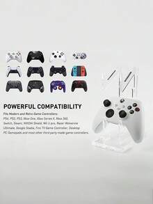 (Detachable) 1Set Universal 2-Layer Acrylic Game Controller Stand&Headphone Stand Game Accessories Storage Stand,Headset Game Accessory Bracket,Portable Clamp Design For Office Desk Organization Holder Ideal For Displaying Your Gaming Collection - Multicolor - View 7