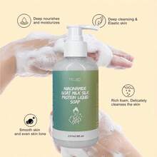 Goat Milk Silk Liquid Soap, MELAO Hydrating Goat Milk Liquid Soap With Niacinamide & Silk Protein, Gentle Cleansing For Dry & Sensitive Skin, Moisturizing & Nourishing, 237ml/8fl.Oz - Fresh - View 7