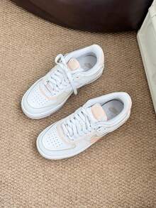 Nike Air Force1 shadow Low Shadow 舒適輕盈百搭休閒 低筒 板鞋 女款 白色 - 白粉紅色 - 查看 4